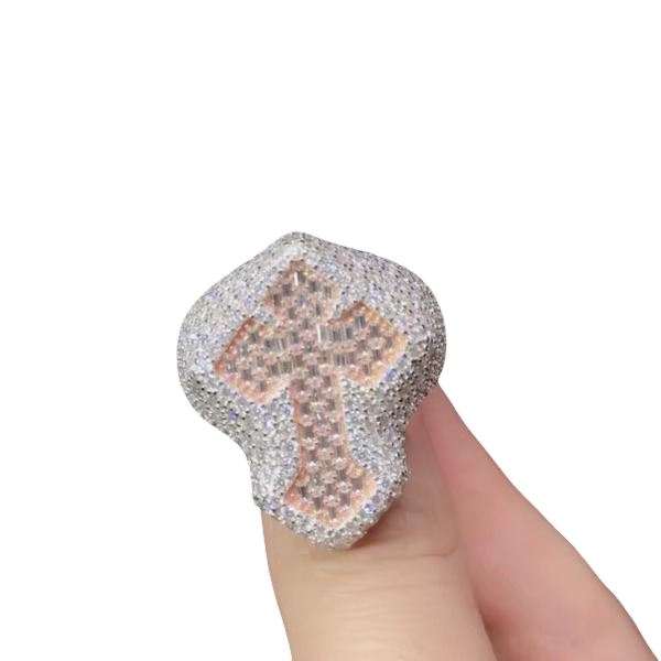 Fully IcedOut Cross Ring