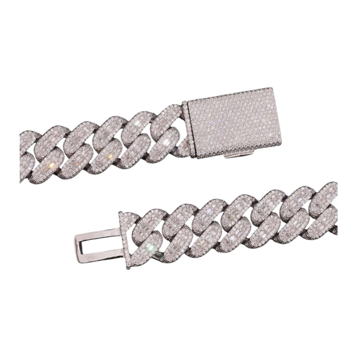 Halo Baguette Cuban Chain