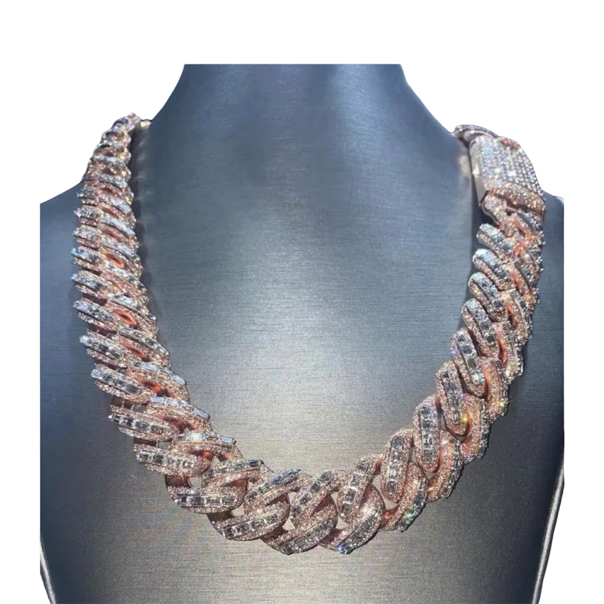 Custom Raised Baguette Cuban Chain