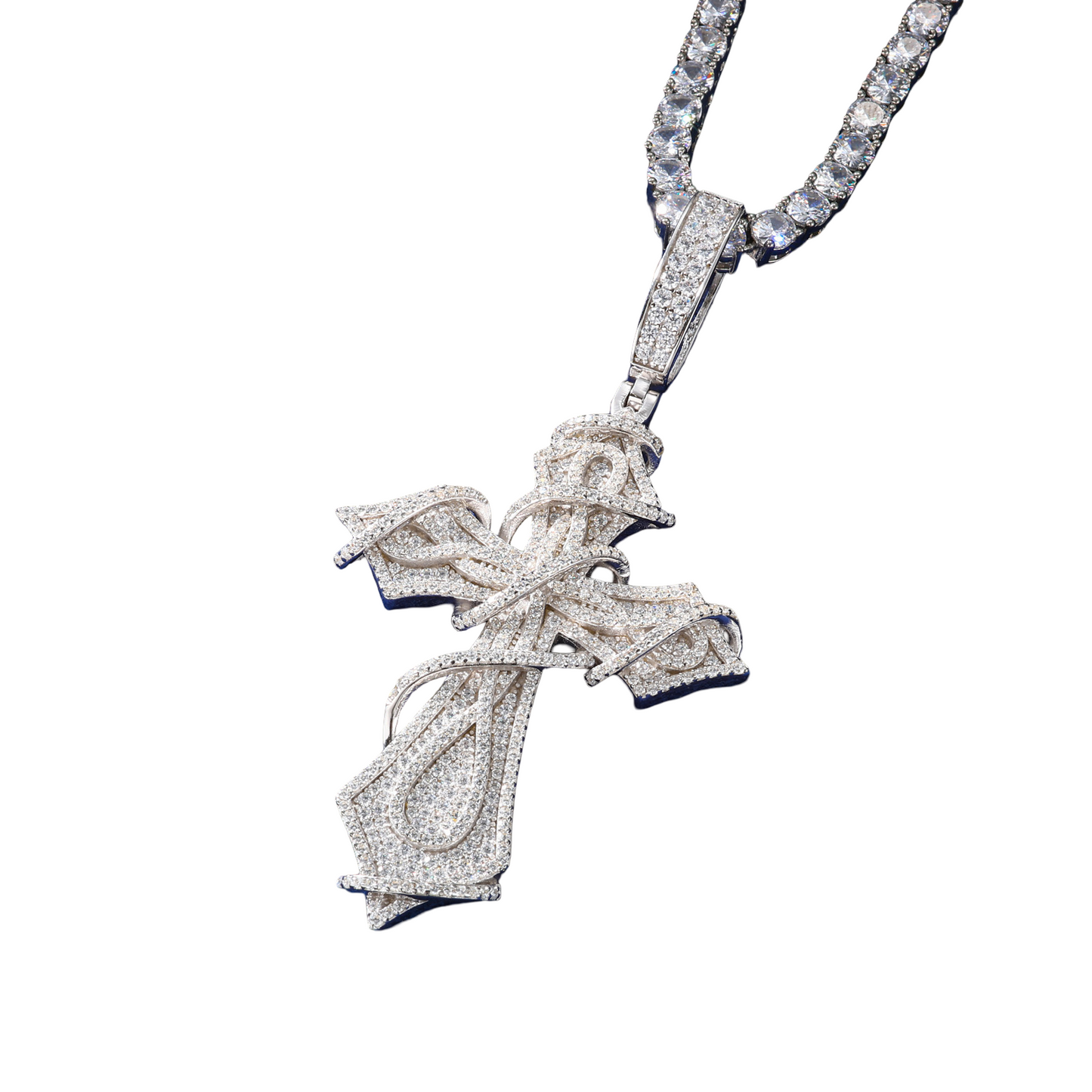 VVS Ribbon Cross Pendant