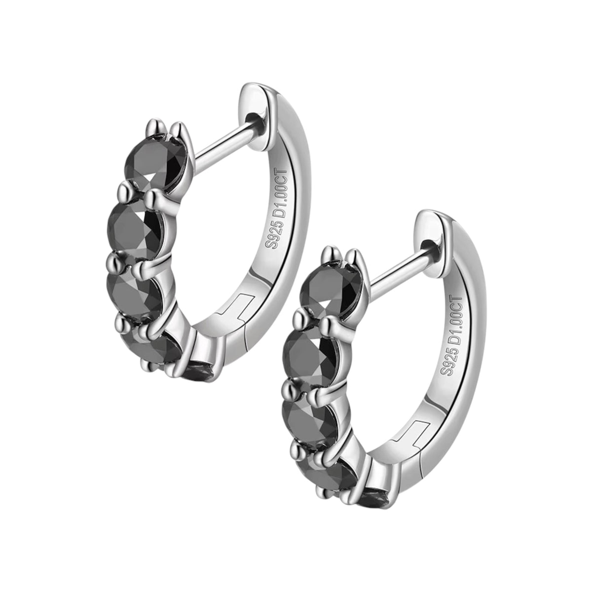 Black Half-Iced Earrings