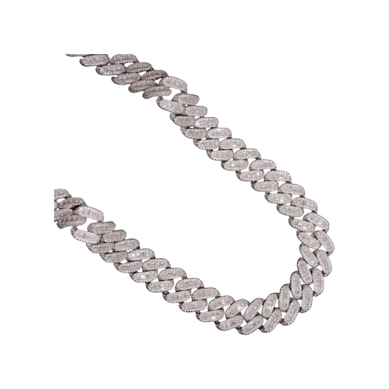 Halo Baguette Cuban Chain