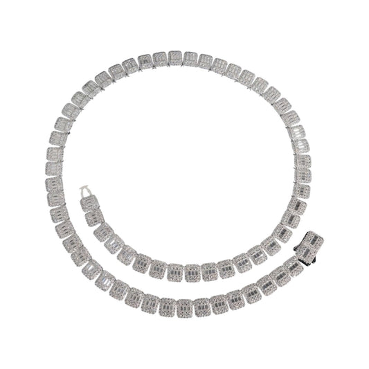 Halo Baguette Necklace