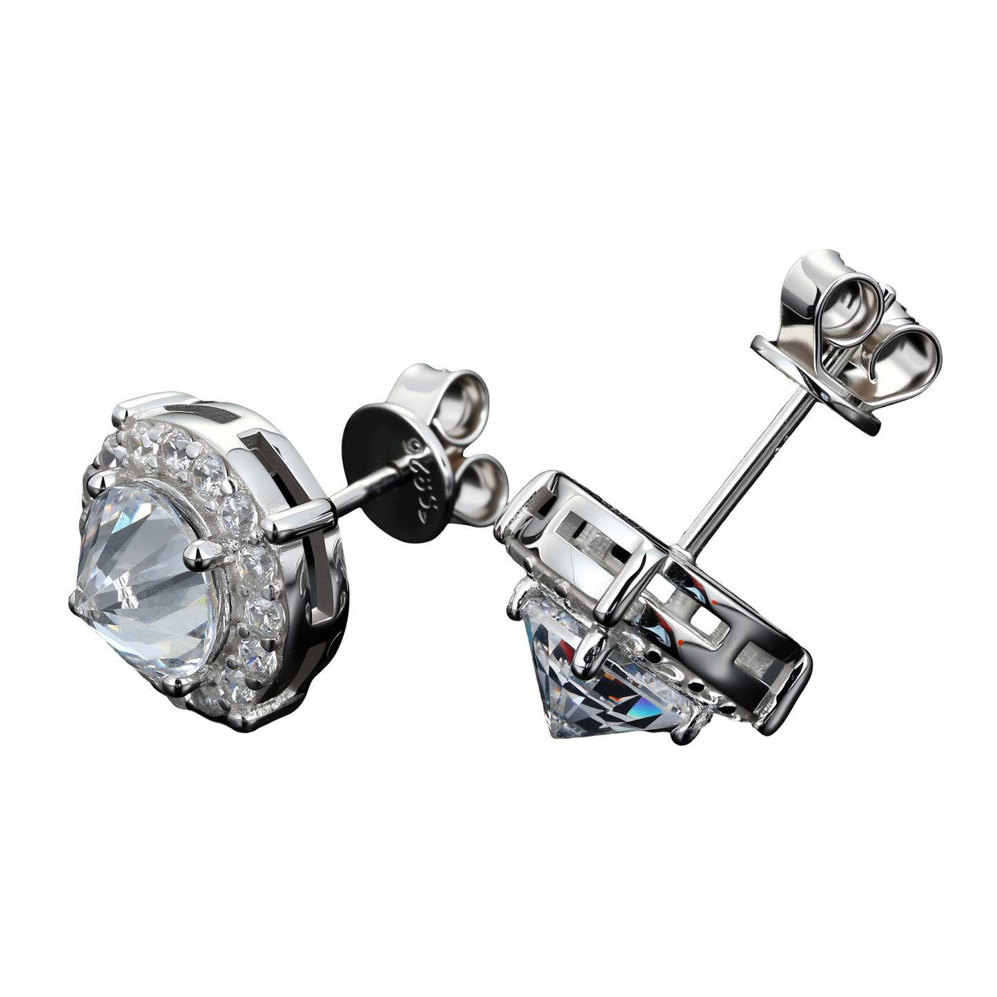 Upside Down VVS Round Cut Earrings