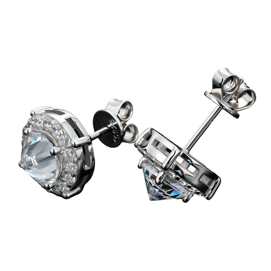 Upside Down VVS Round Cut Earrings